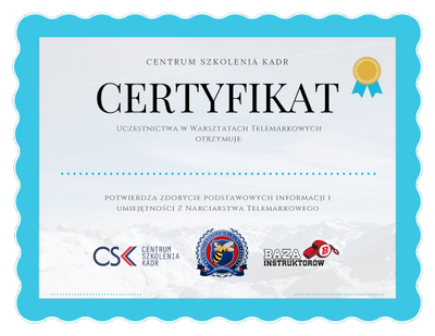 certyfikat kurs telemarku e